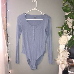 Aerie Baby Blue Long Sleeve Body Suit